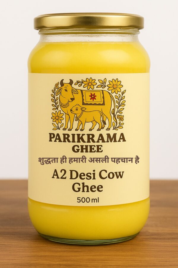 Desi A2 Cow Bilona Ghee - 100% Pure, 500ml(Yellow)