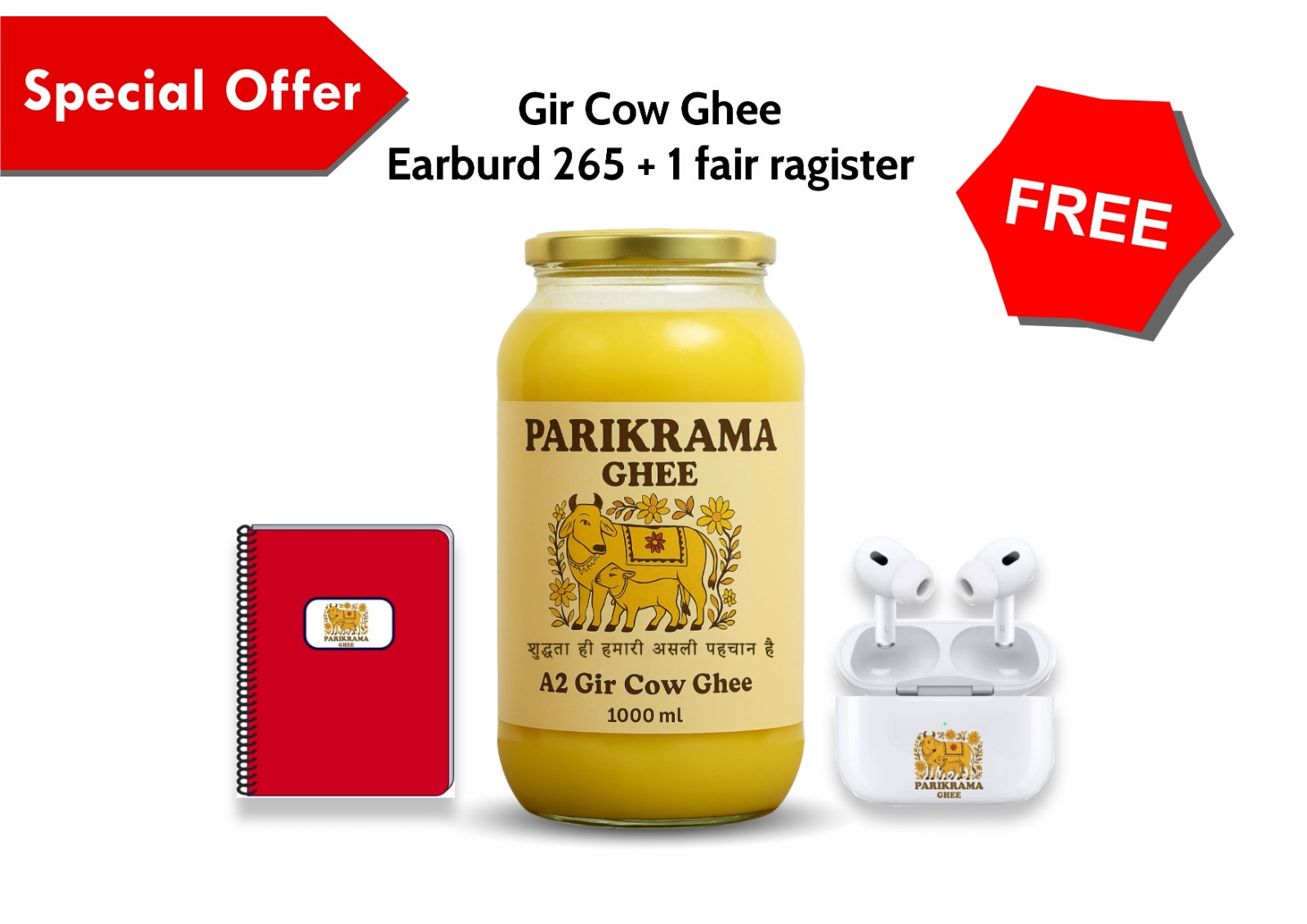 Gir A2 Cow Bilona Ghee - 100% Pure 1000ml (yellow) - Image 4