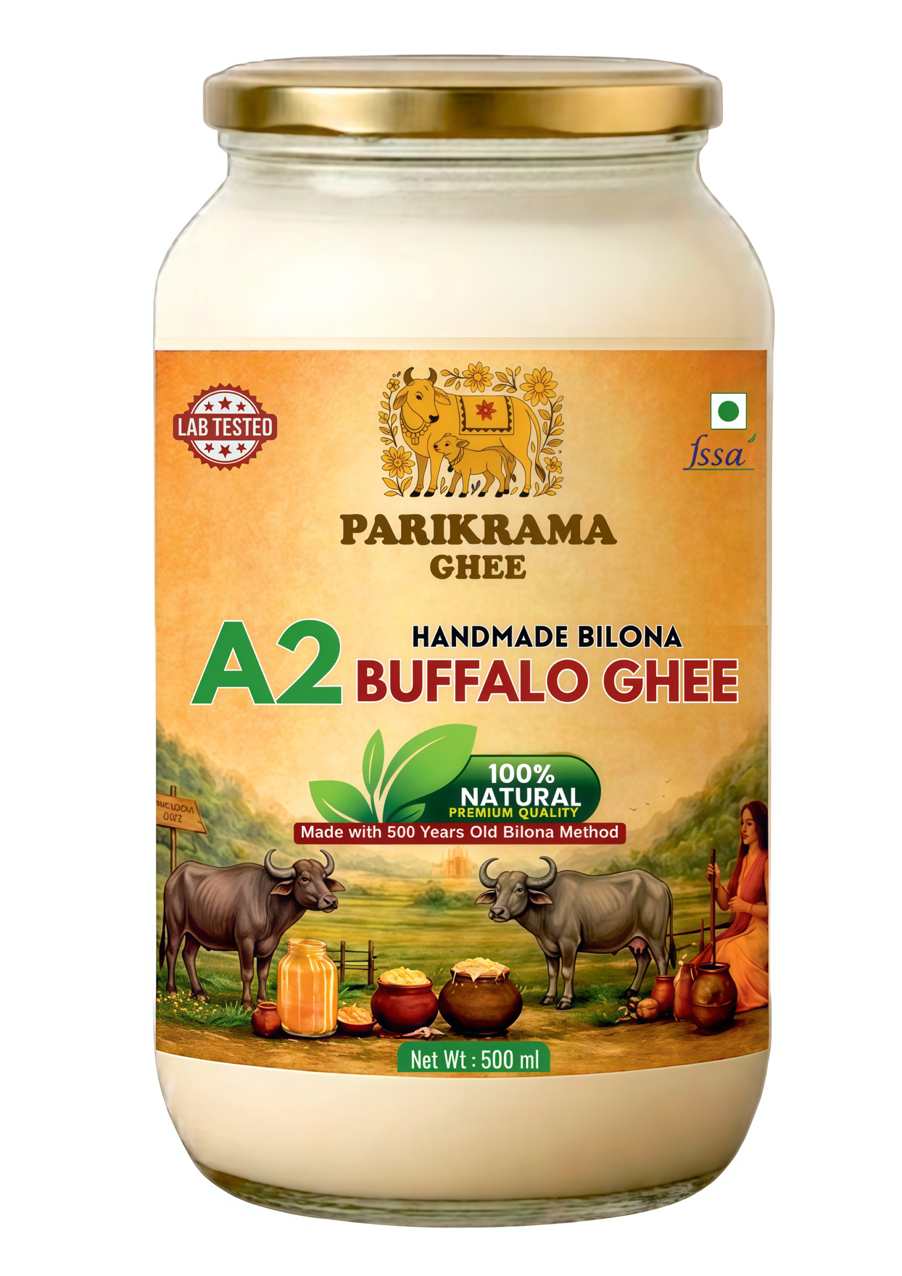 A2 Buffalo Bilona Ghee - 100% Pure (White) - 500ml